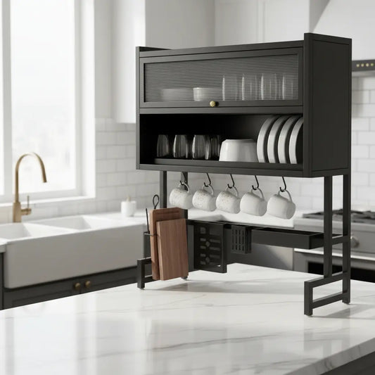 Escurridor de Platos Doble con Gabinete Organizador