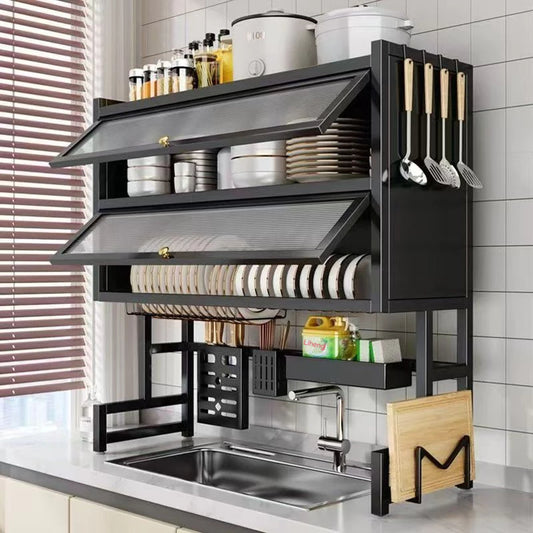 Escurridor de Platos Doble con Gabinete Organizador
